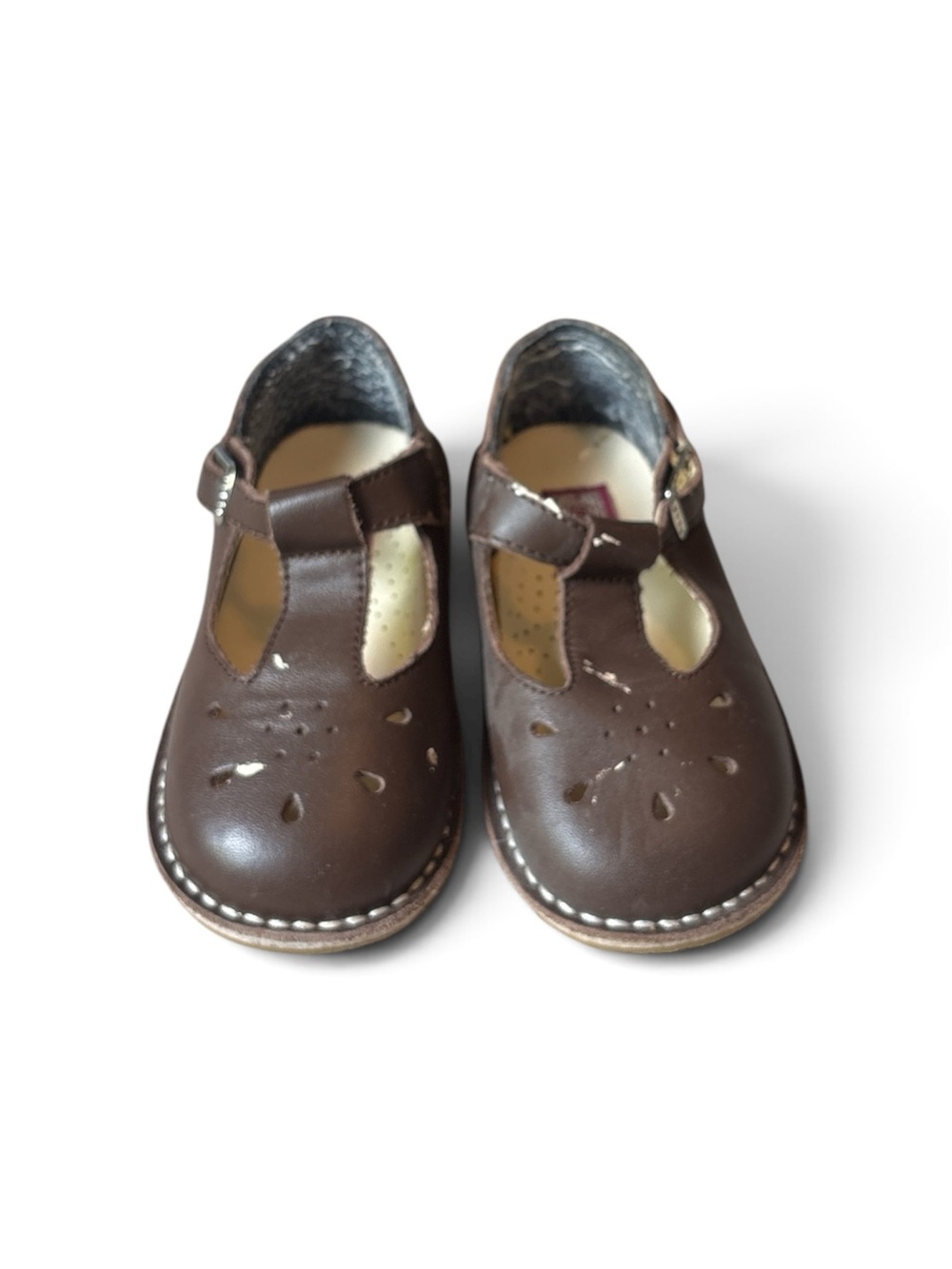 L'Amour Brown T-Strap Kids Dress Shoes